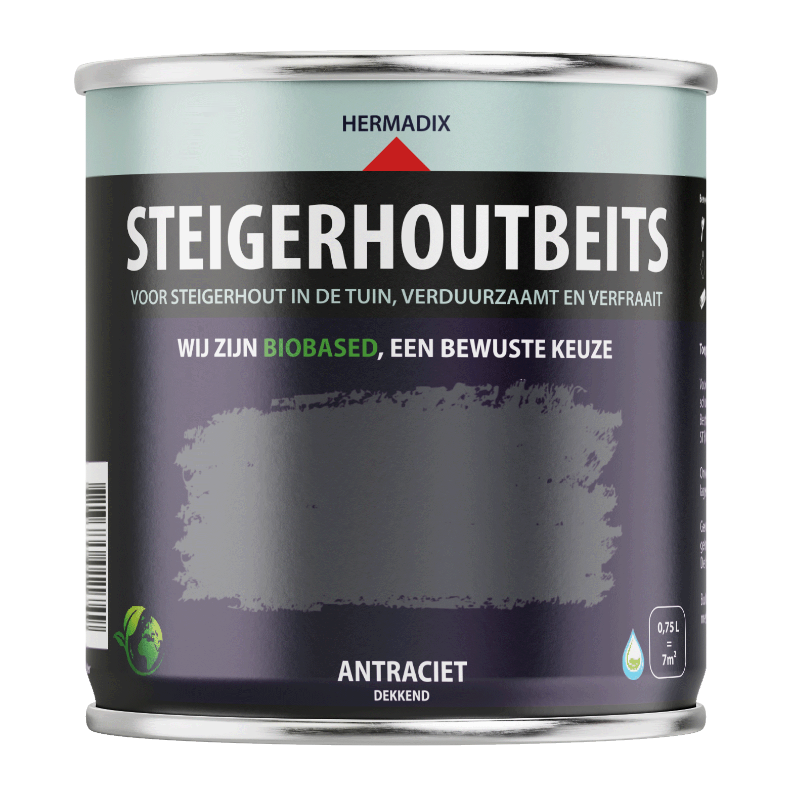 Hermadix Steigerhoutbeits Antraciet 750ml