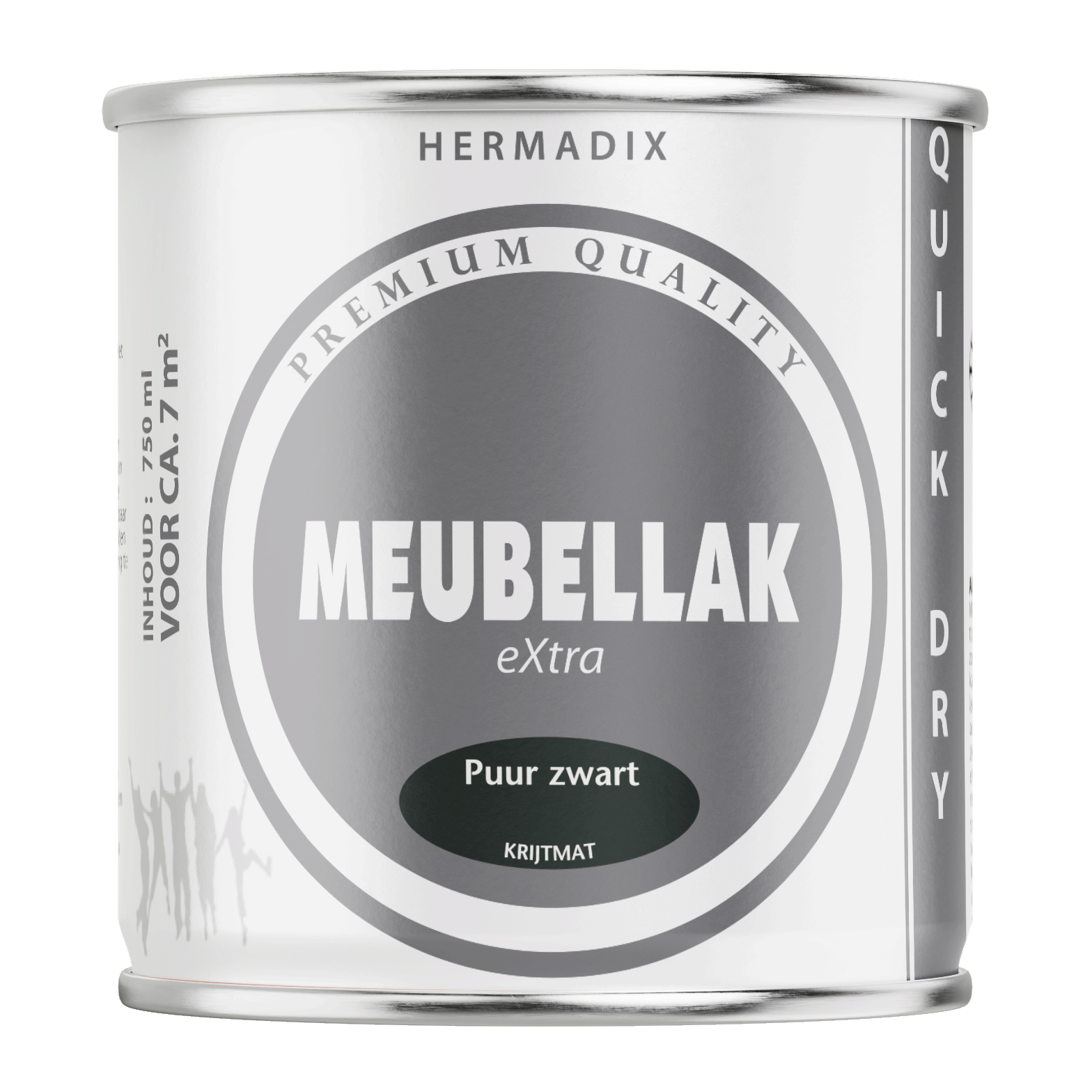 Hermadix Meubellak Zwart krijtmat 750 ml